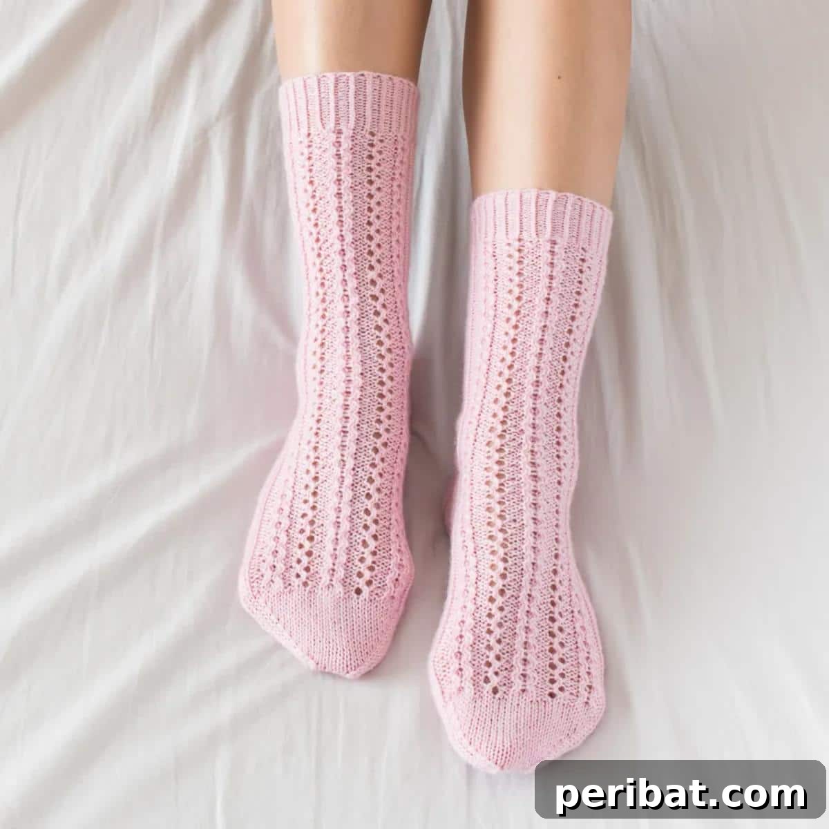 38 Cozy Sock Knitting Patterns 26 Exquisite Orchid Socks featuring delicate cable-lace details.