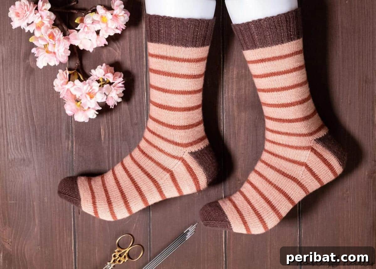 38 Cozy Sock Knitting Patterns 31 A close-up of beautifully knitted socks, ideal for beginners.