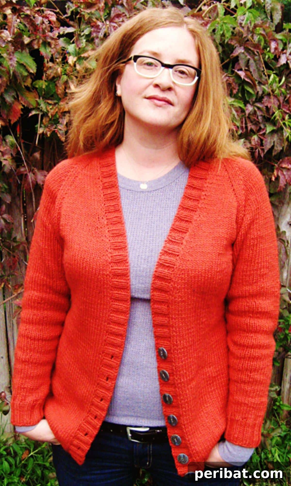 A relaxed boyfriend cardigan in a warm, inviting color, perfect for a comfortable and stylish layered look.