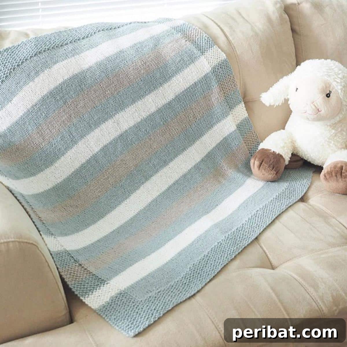 38 Adorable Baby Blanket Knitting Patterns 14 Easy Striped Baby Blanket - a simple yet classic striped knitted blanket.