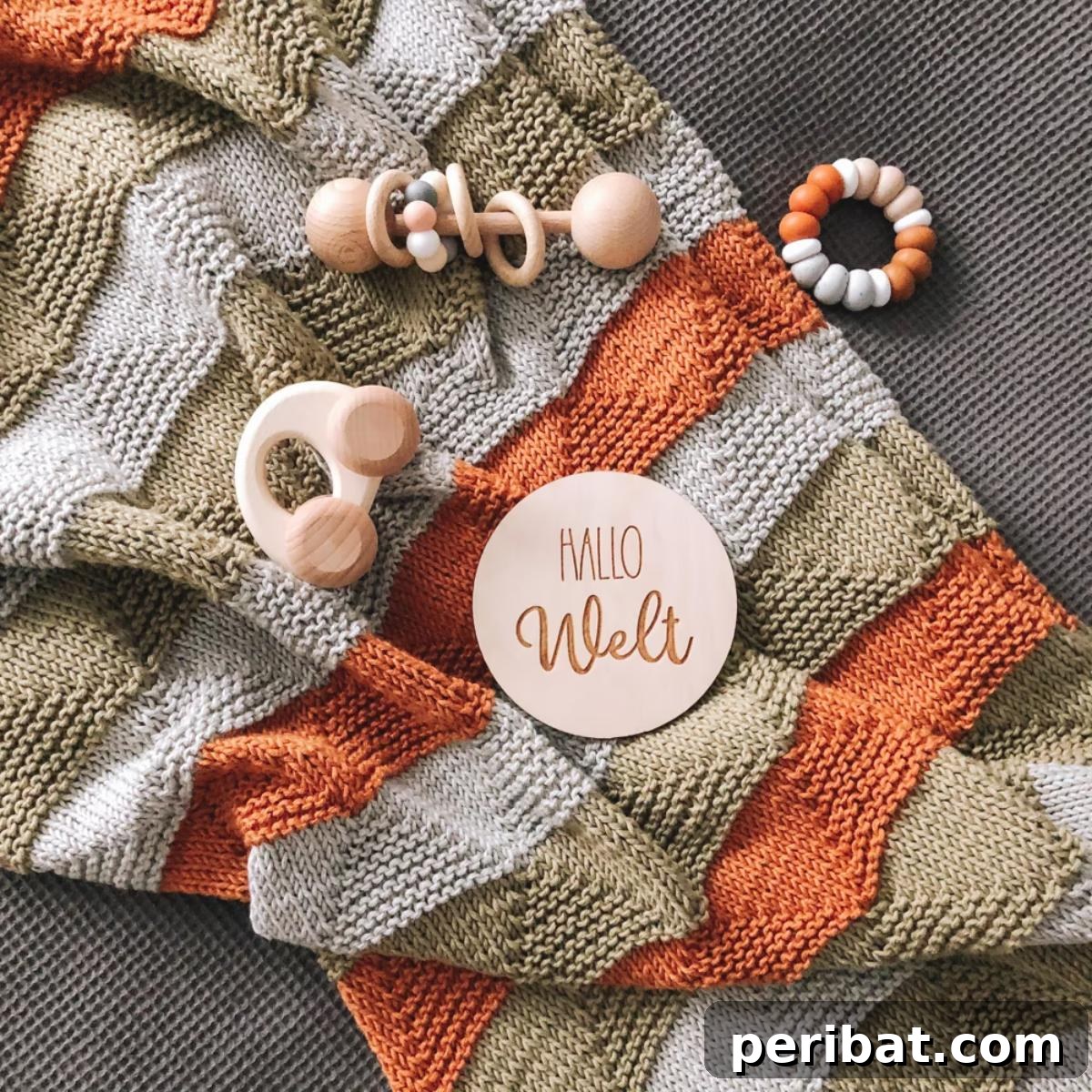 38 Adorable Baby Blanket Knitting Patterns 15 Triss Baby Blanket - a beautifully crafted blanket with a unique, sophisticated knitted pattern.