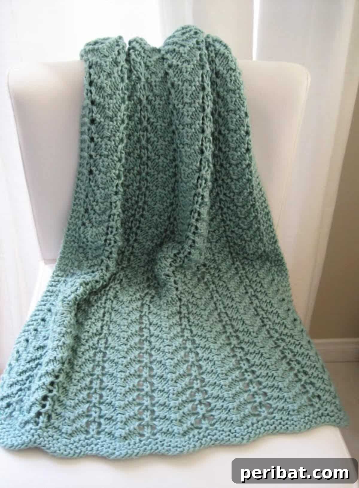 38 Adorable Baby Blanket Knitting Patterns 16 Easy Lacy Baby Blanket - a delicate and airy blanket featuring a simple lace design.