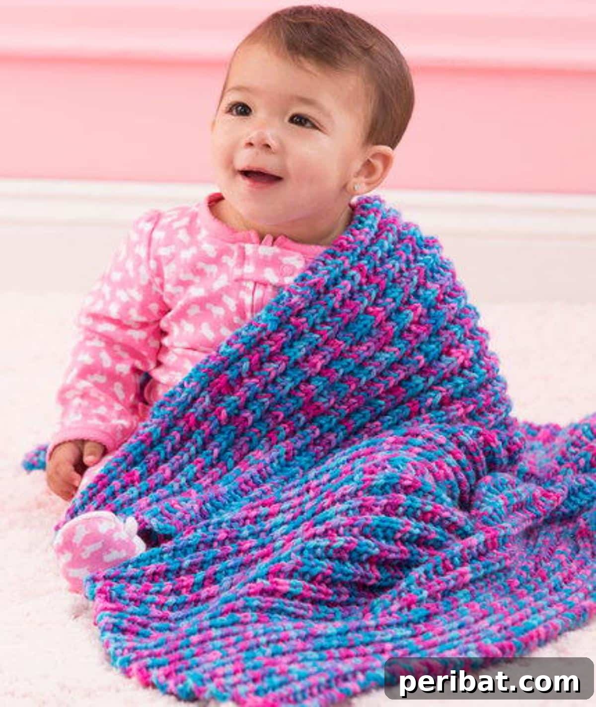 38 Adorable Baby Blanket Knitting Patterns 3 Speedy One-Row Baby Blanket - a simple, fast-to-knit baby blanket in a soft, light blue yarn.