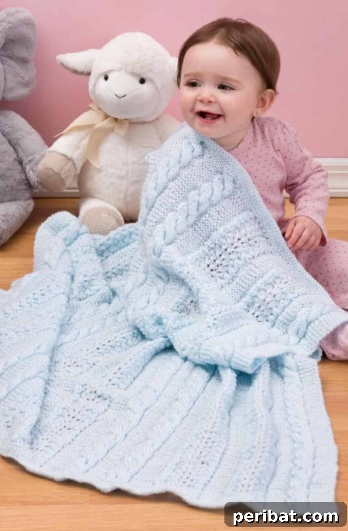 38 Adorable Baby Blanket Knitting Patterns 4 Heavenly Knit Baby Blanket - a beautifully textured knit blanket in a soft cream color.