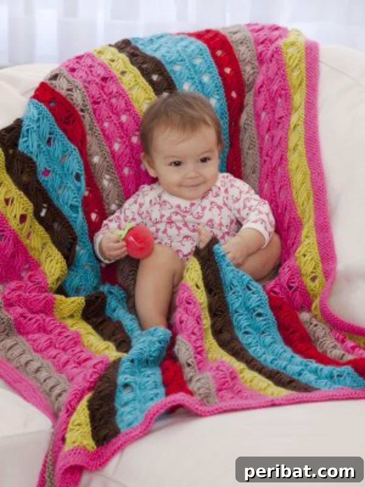 38 Adorable Baby Blanket Knitting Patterns 34 Modern Lovey Baby Afghan - a stylish and cozy knitted afghan with a contemporary design.
