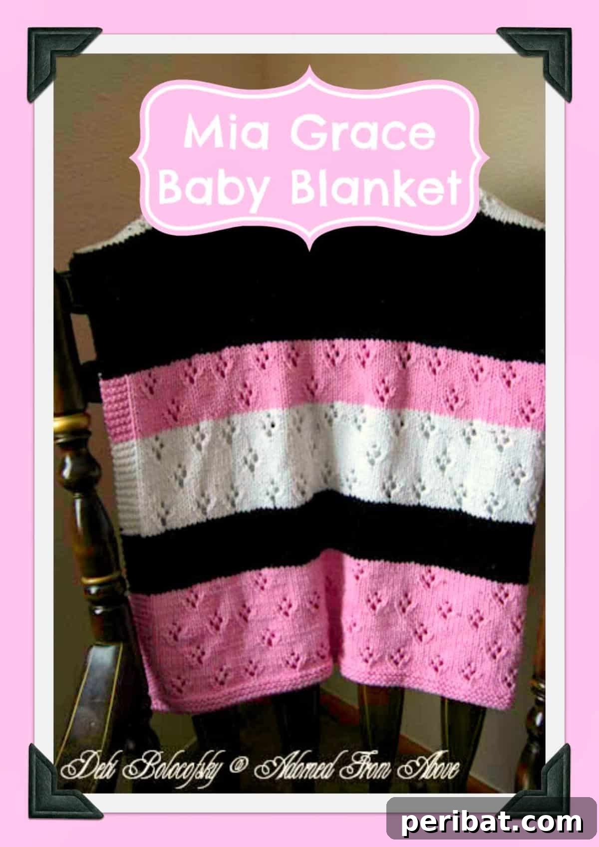 38 Adorable Baby Blanket Knitting Patterns 35 Mia Grace Baby Blanket - a delicate baby blanket with a beautiful lace eyelet pattern.