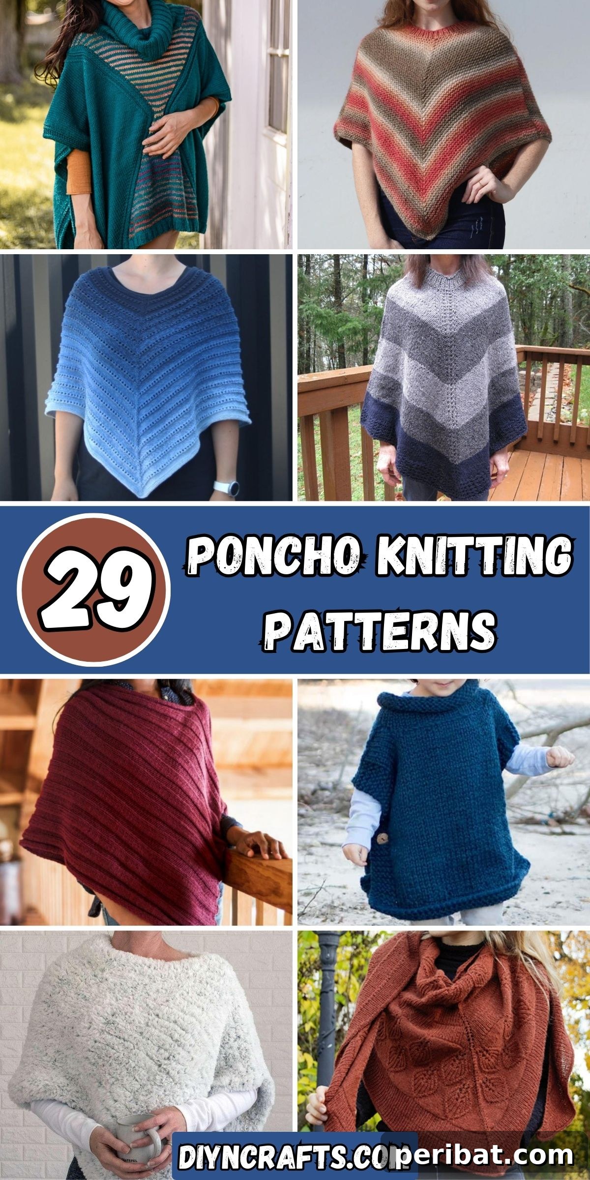 29 Stylish Poncho Knitting Patterns 2 29 Poncho Knitting Patterns collage.