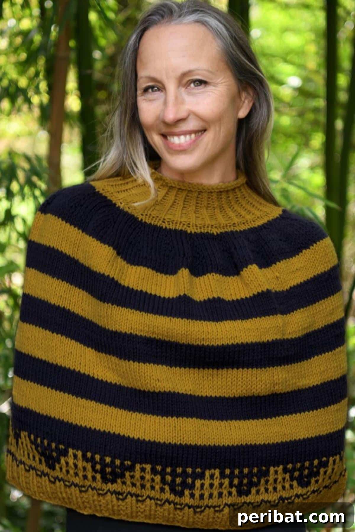 29 Stylish Poncho Knitting Patterns 17 Cascade 220 Merino Honey Bell Poncho