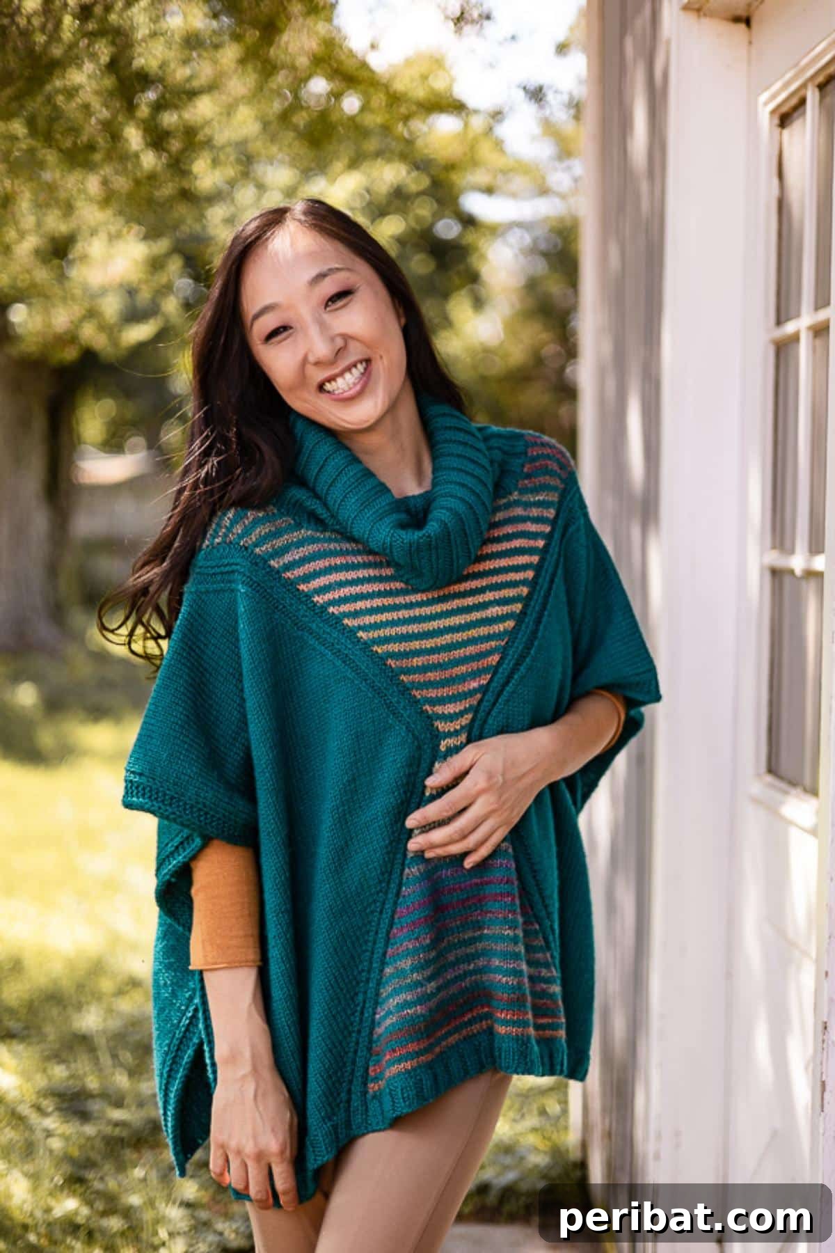 29 Stylish Poncho Knitting Patterns 18 Lakelyn Horizon Poncho