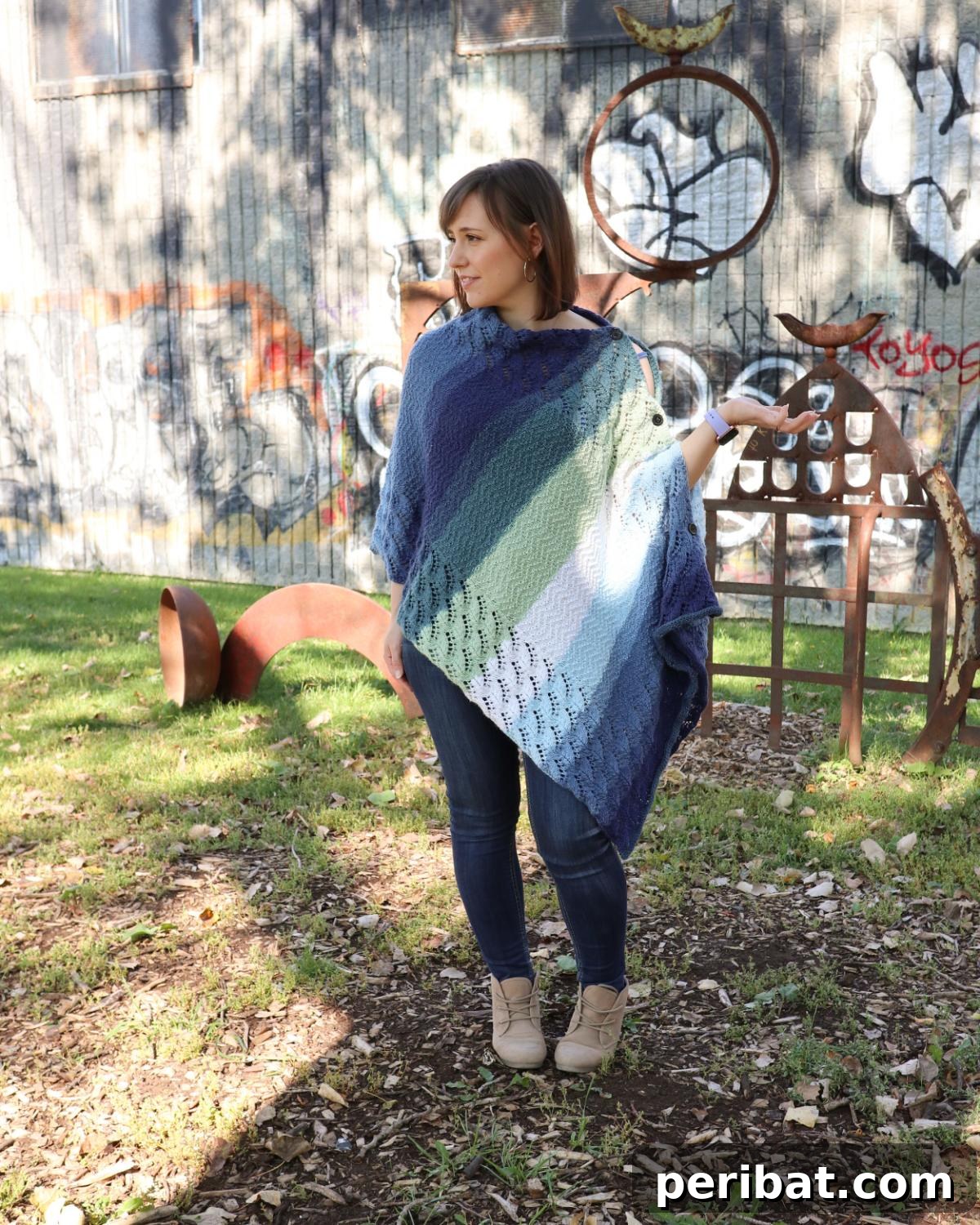 29 Stylish Poncho Knitting Patterns 25 Warm Waves Poncho Wrap