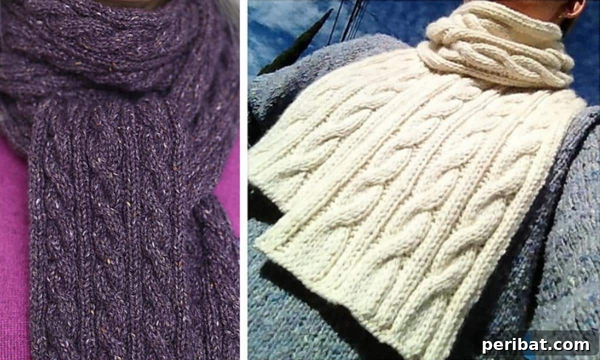 25 Inspiring Cable Knit Scarf Designs 13 Basic Cabled Scarfs