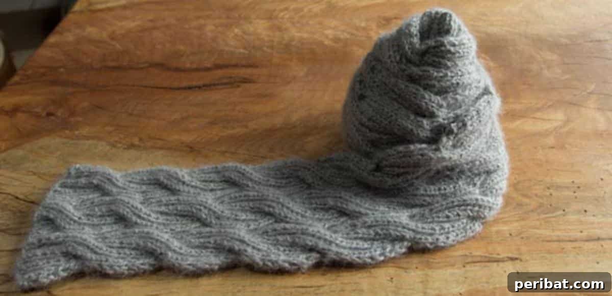 25 Inspiring Cable Knit Scarf Designs 21 Reversely Cabled Scarf