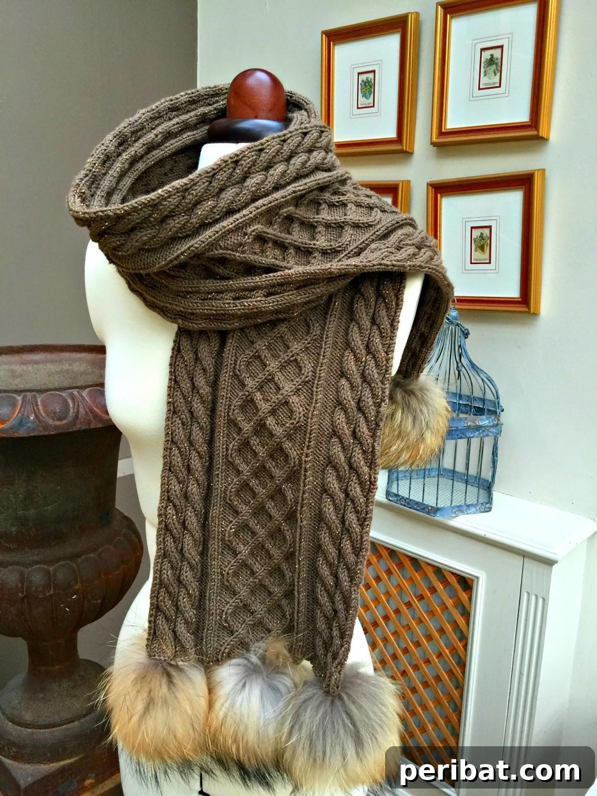 25 Inspiring Cable Knit Scarf Designs 10 Aran Scarf