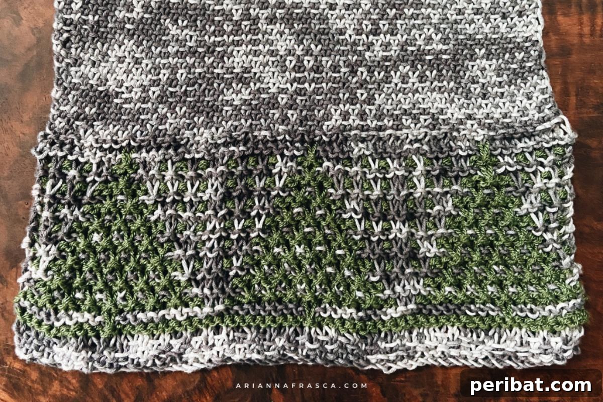 Unlocking Color: 30 Mosaic Knitting Inspirations 11 Christmas Tree Mosaic Dishtowel