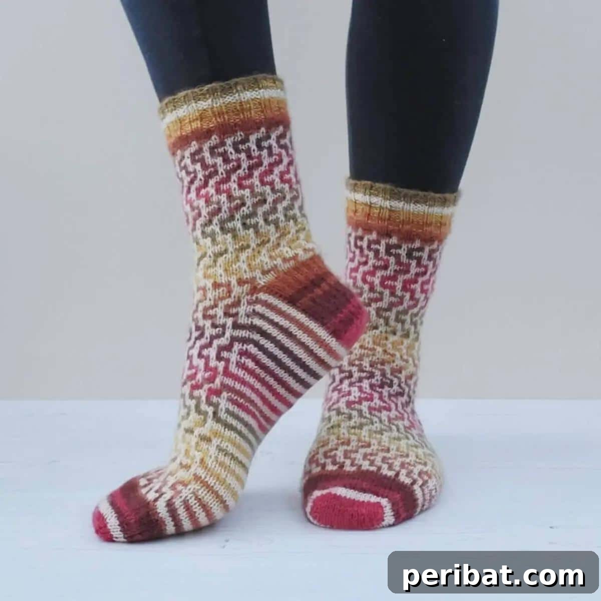 Unlocking Color: 30 Mosaic Knitting Inspirations 27 Easy Mosaic Socks