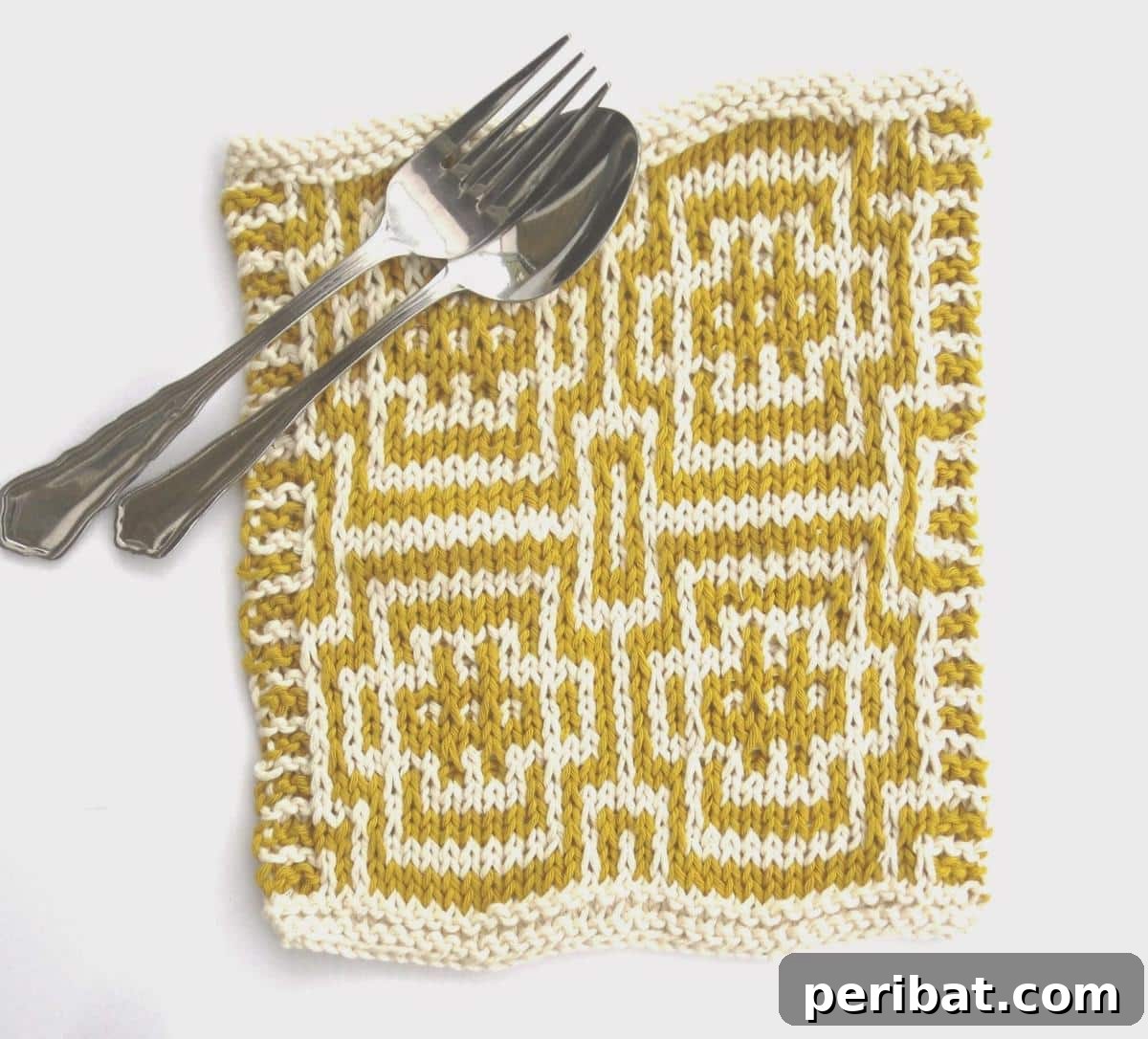 Unlocking Color: 30 Mosaic Knitting Inspirations 28 Scrummy Cotton Dish Cloth