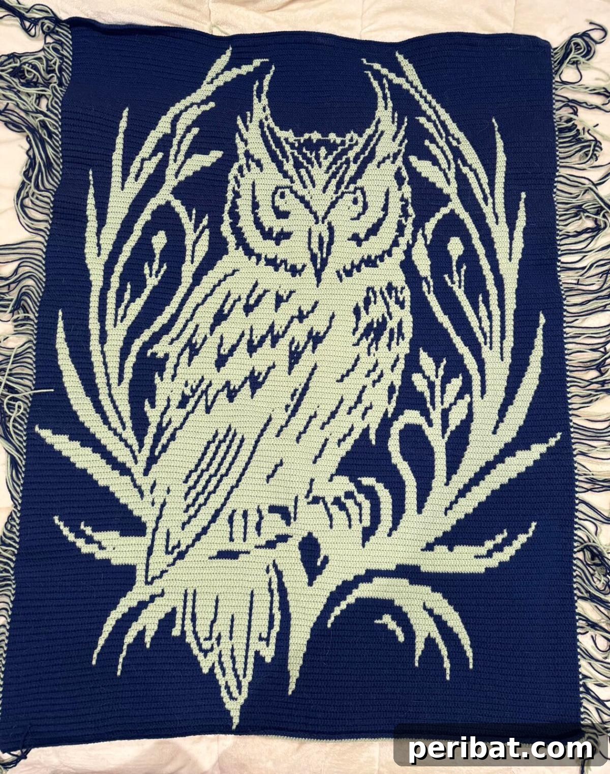 Unlocking Color: 30 Mosaic Knitting Inspirations 30 Ever Watchful Owl Overlay Mosaic Crochet Blanket