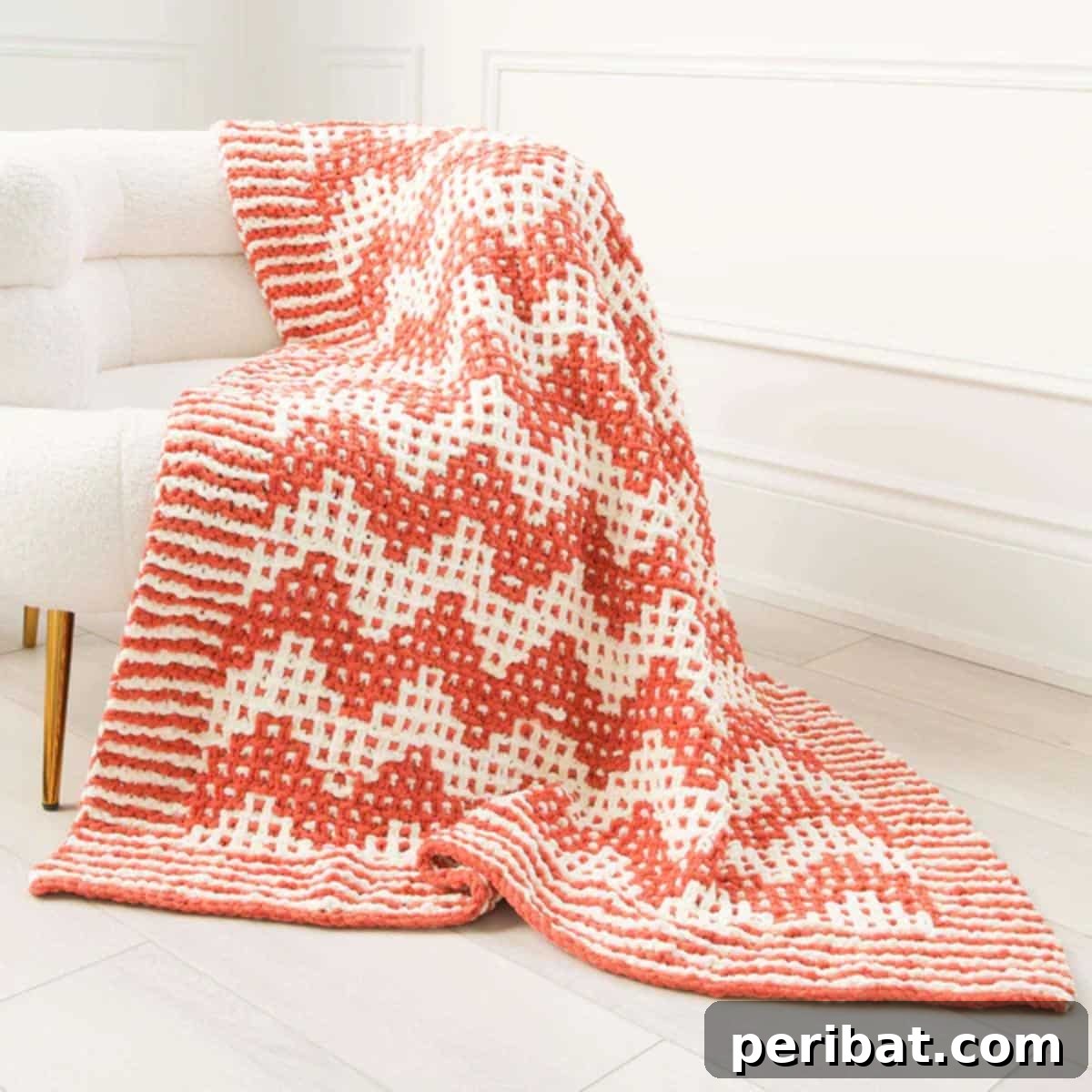 Unlocking Color: 30 Mosaic Knitting Inspirations 4 Bernat Mosaic Zig Zag Knit Blanket