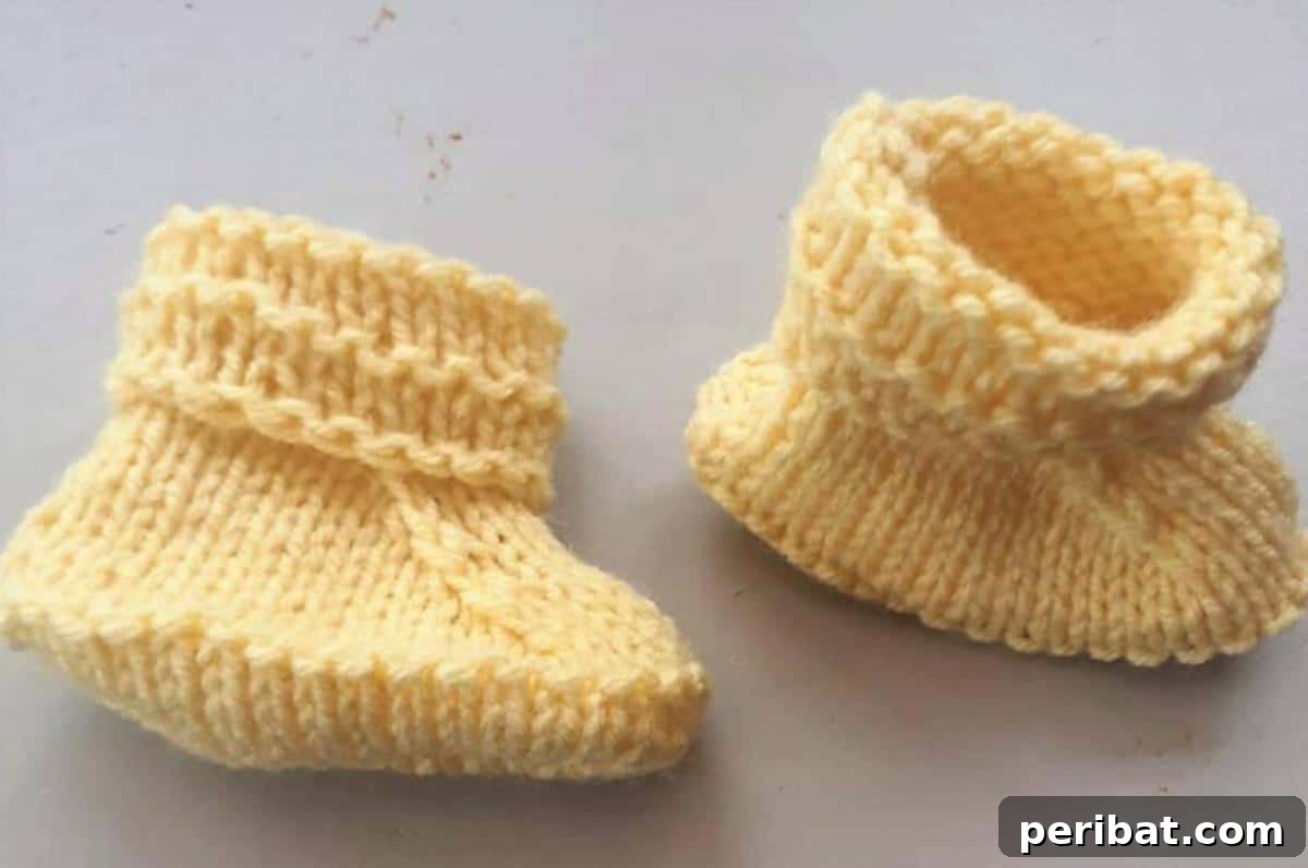 27 Delightful Baby Bootie Knitting Patterns 6 Kinzie Baby Booties