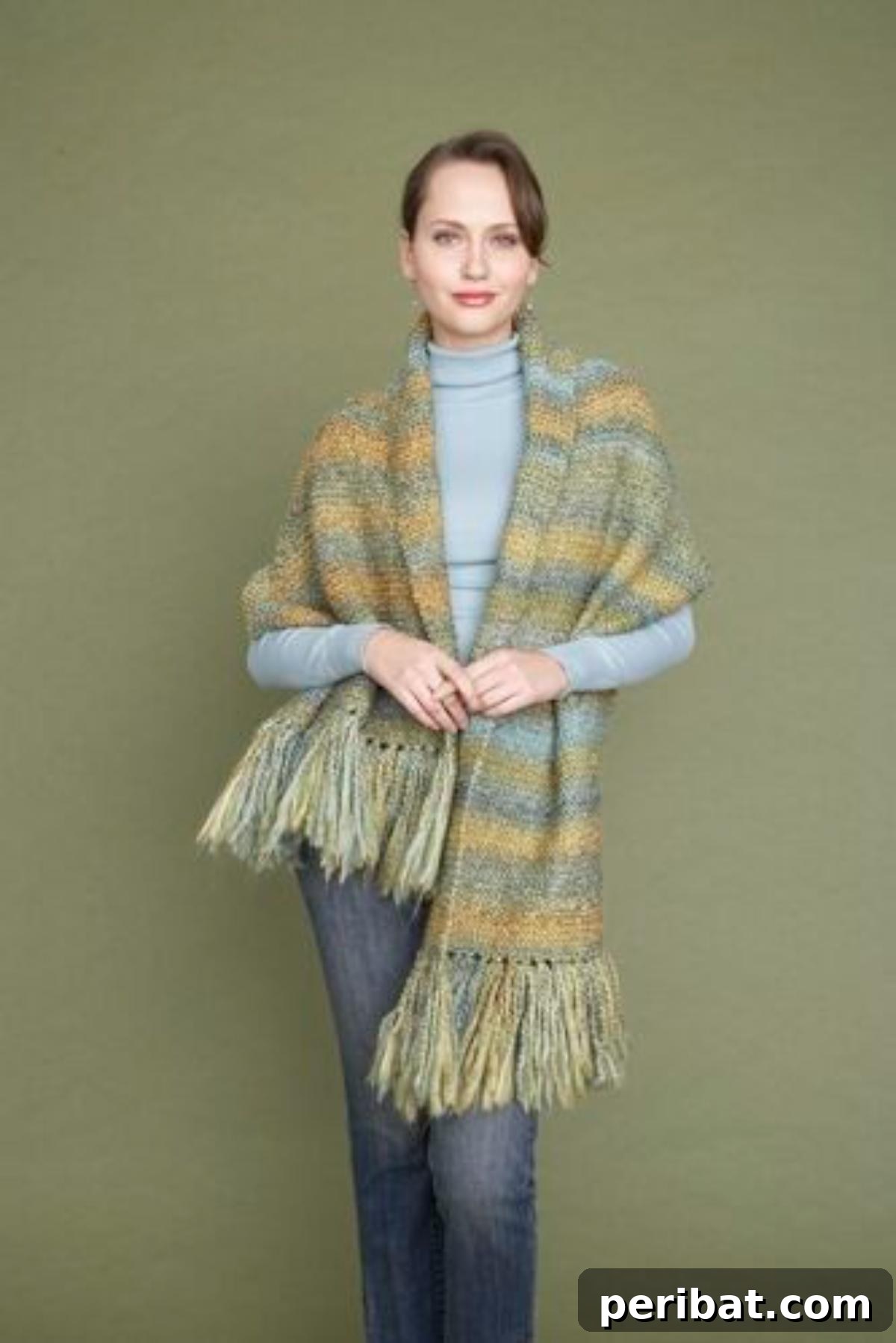 Divine Comfort: 36 Knitted Prayer Shawl Designs 28 A simple and soft Comfort Shawl, made with cuddly yarn and a straightforward design, perfect for wrapping someone in warmth and care.