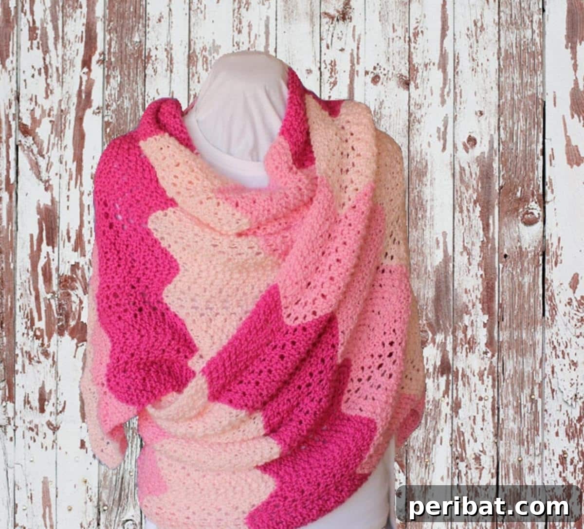 Divine Comfort: 36 Knitted Prayer Shawl Designs 38 A stunning Gradient Colors Prayer Shawl, crafted with beautiful color transitions, offering a configurable length for a personal, eye-catching, and distinctive item.