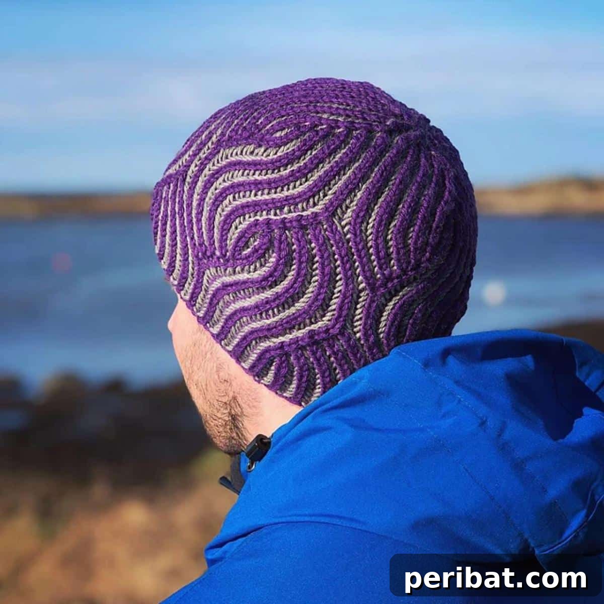Helix Brioche Hat, a two-color brioche hat with a unique fitted style, showcasing the distinct helix pattern.