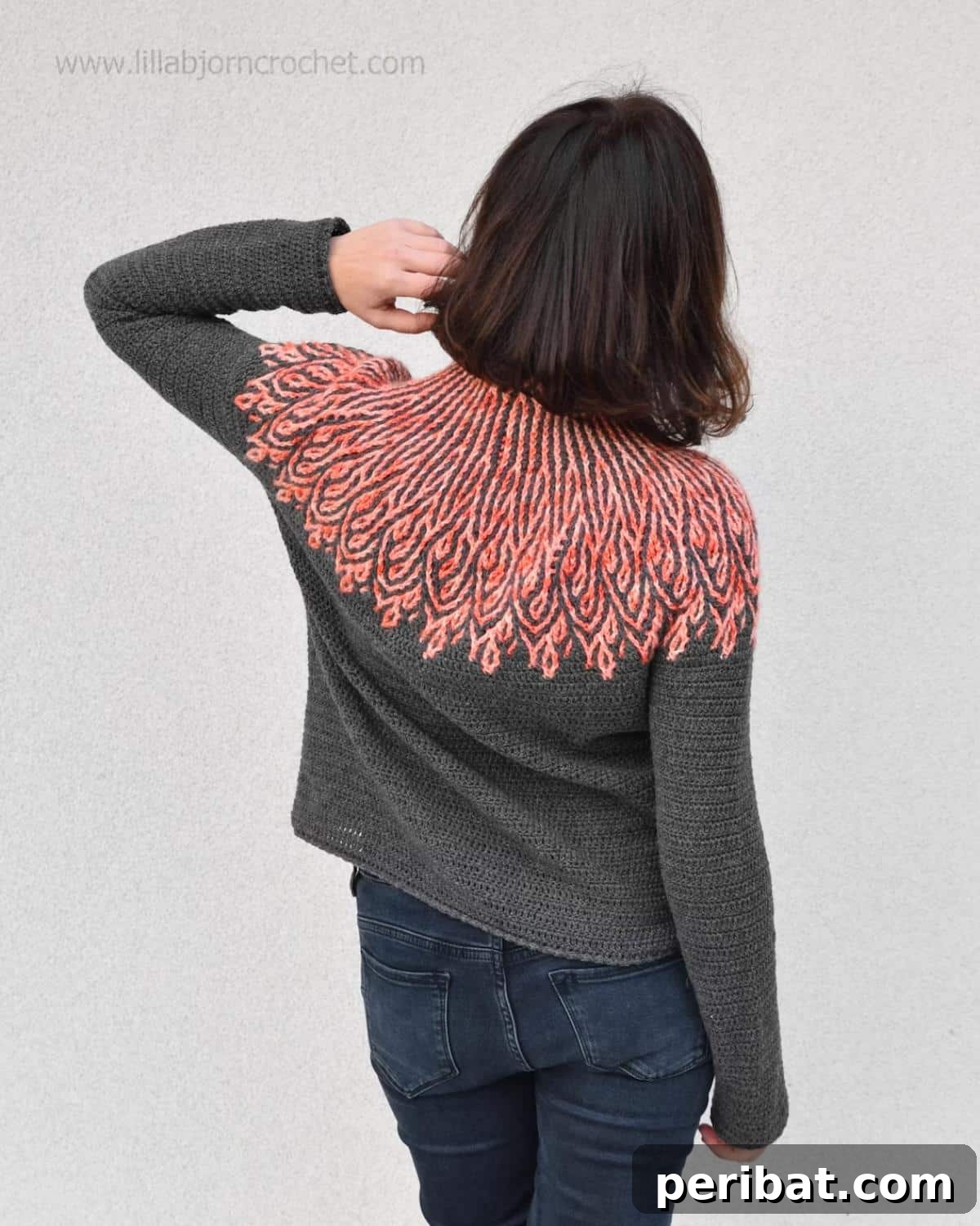 Alma Sweater - Brioche Crochet Sweater, a unique top-down brioche crochet sweater showcasing a plush texture.