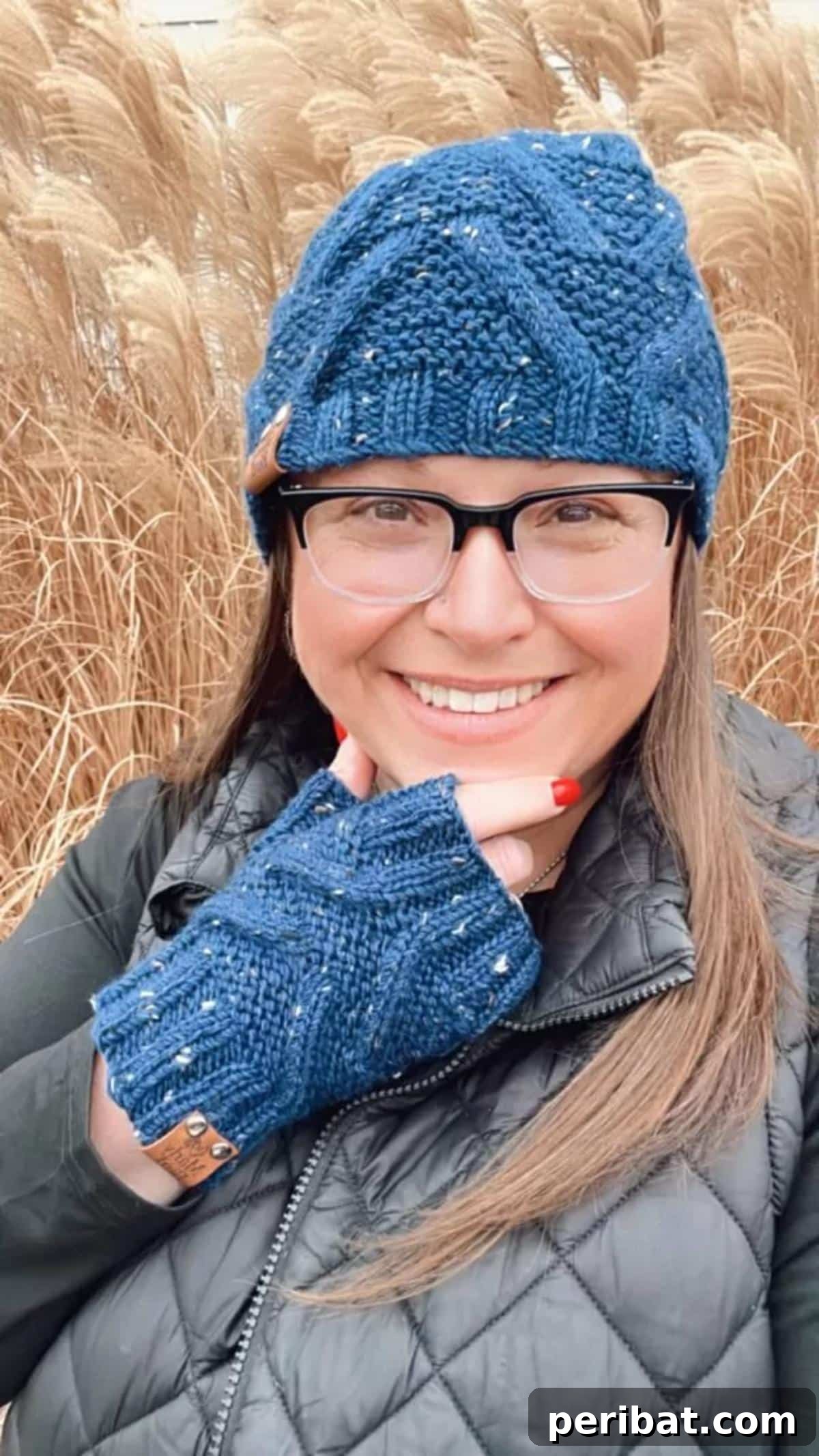18 Timeless Aran Knitting Patterns 12 Fingerless Mittens and Knitted Hat with cables.