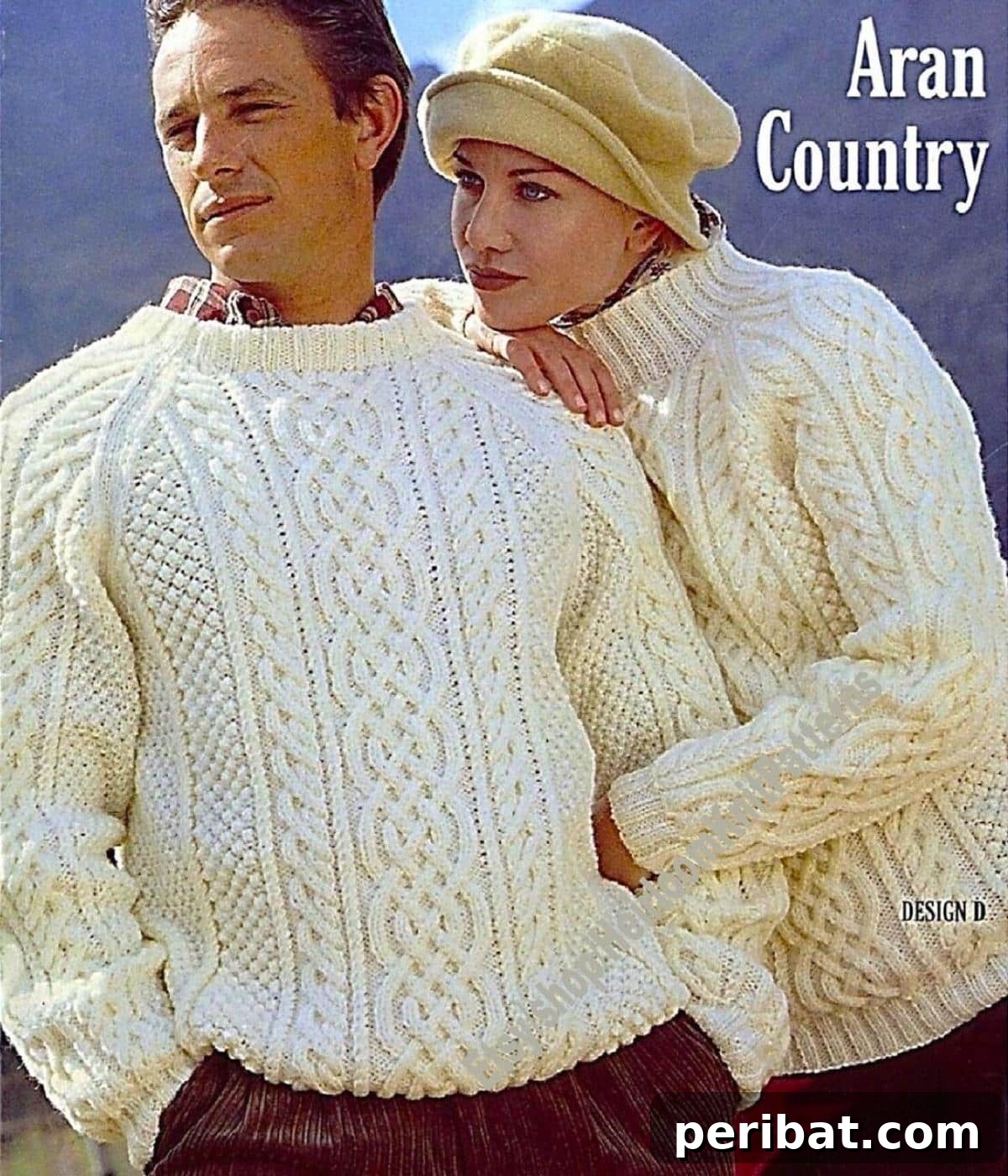 18 Timeless Aran Knitting Patterns 19 Aran Vintage Sweaters for men and women, classic design.