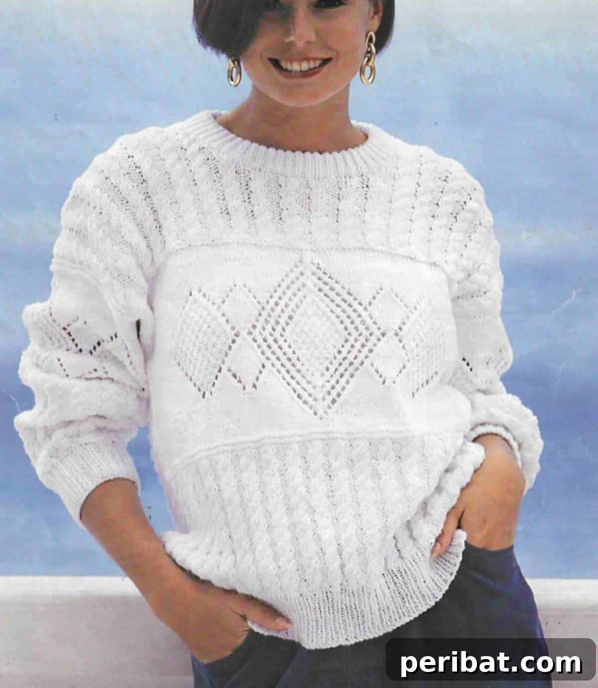 18 Creative Double Knitting Designs 18 Ladies Sweater With Cable. Sophisticated double knitting pattern featuring detailed cable work for warmth and elegance, fitted design.