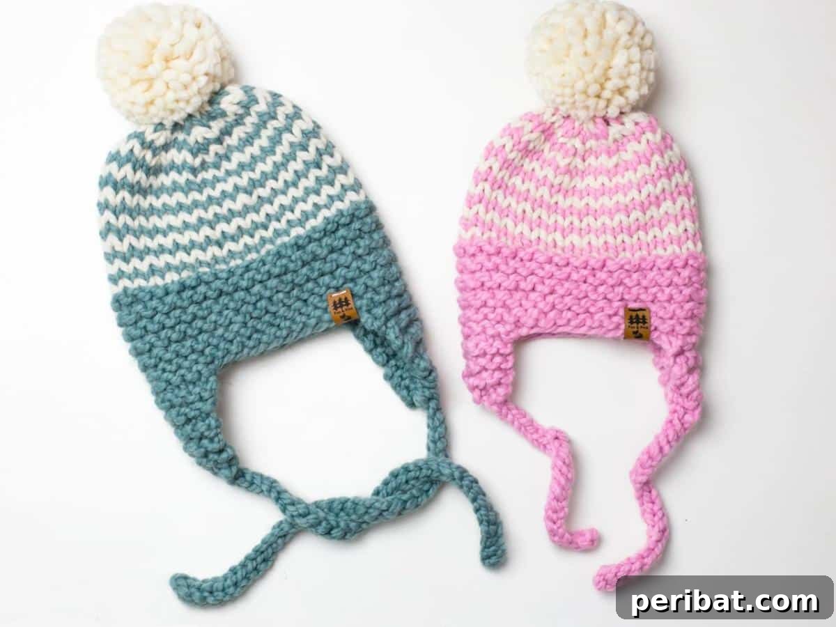 32 Cozy Ear Flap Hat Knitting Designs 12 A stylish pinstripe earflap aviator hat, featuring cozy ear flaps and a classic design.