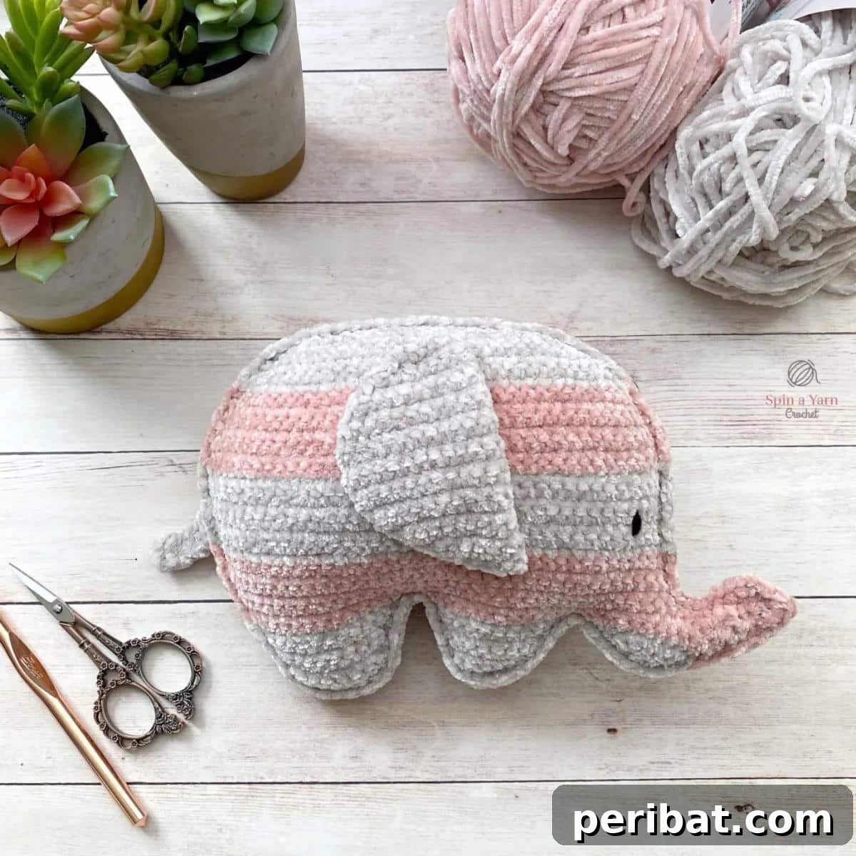 A squishy and sweet amigurumi Chubby Crochet Elephant.