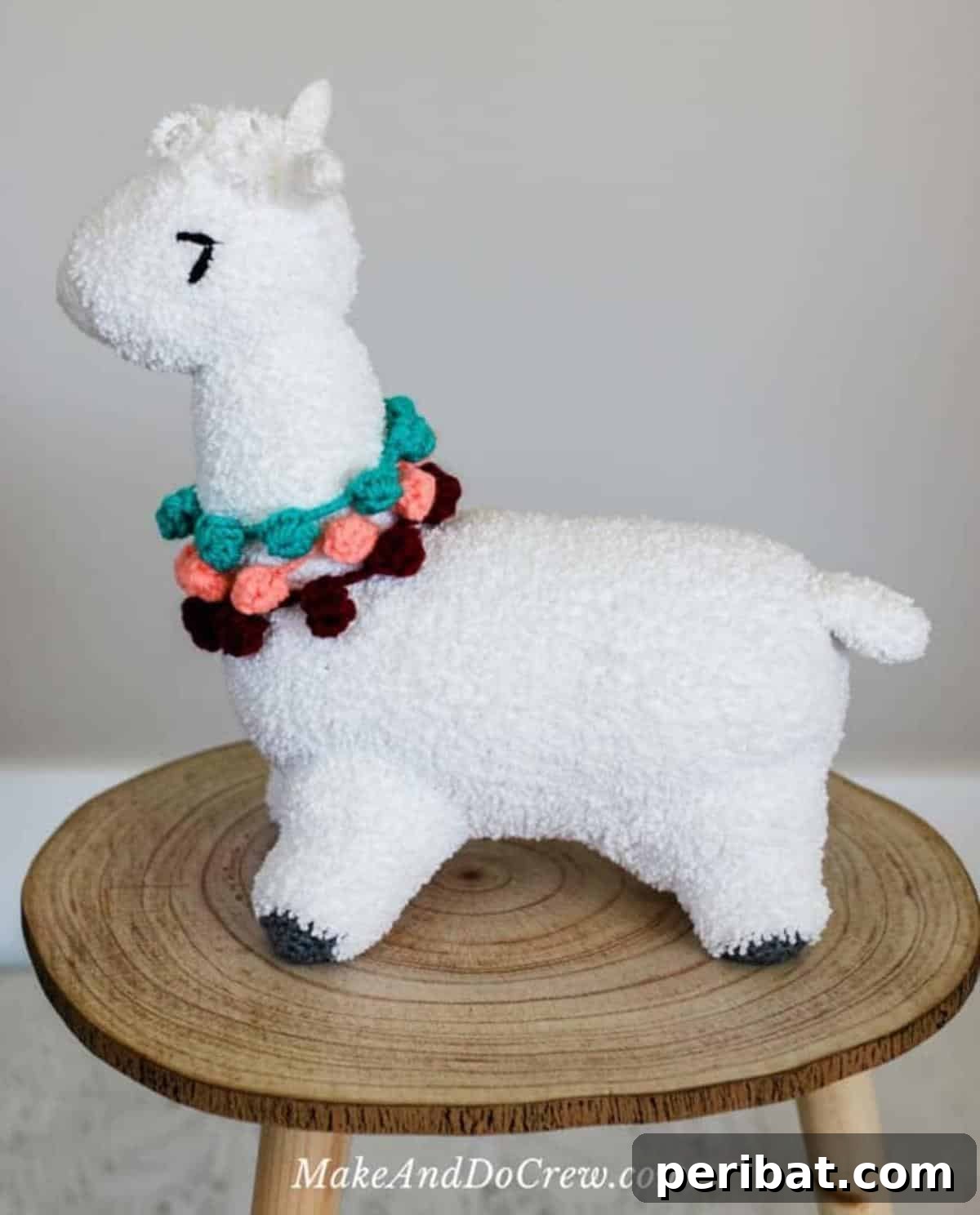 A fluffy and friendly amigurumi Crochet Alpaca toy.