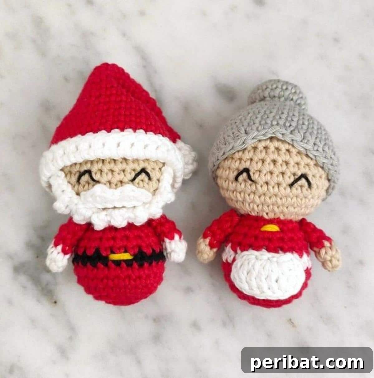 33 Cuddly Amigurumi Friends to Crochet 6 A festive crochet duo featuring Santa and Mrs. Claus, perfect for holiday decoration.