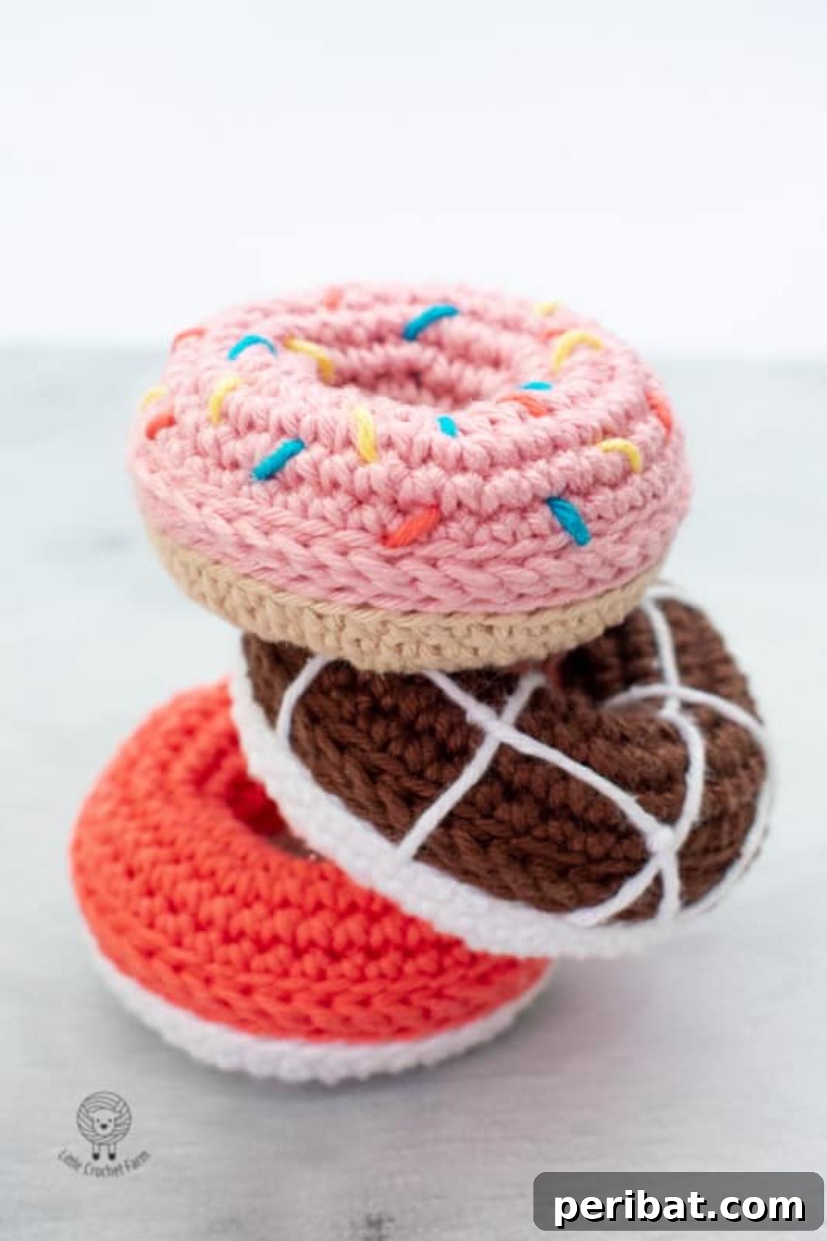 33 Cuddly Amigurumi Friends to Crochet 10 A collection of colorful no-sew mini donuts amigurumi, complete with sprinkles and frosting, perfect for play food or keychains.
