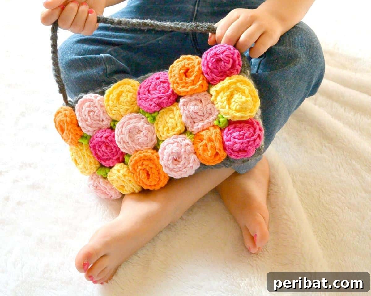 Elegant Roses Crochet Purse