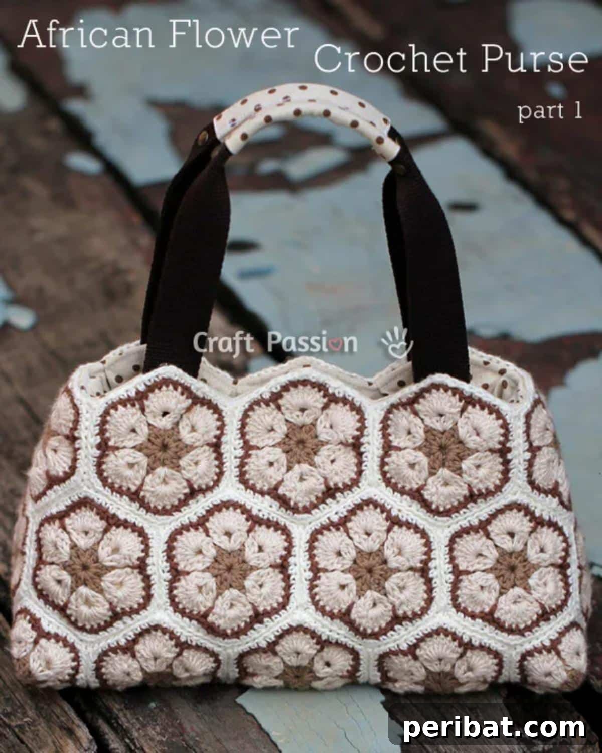 Vibrant African Flower Crochet Purse
