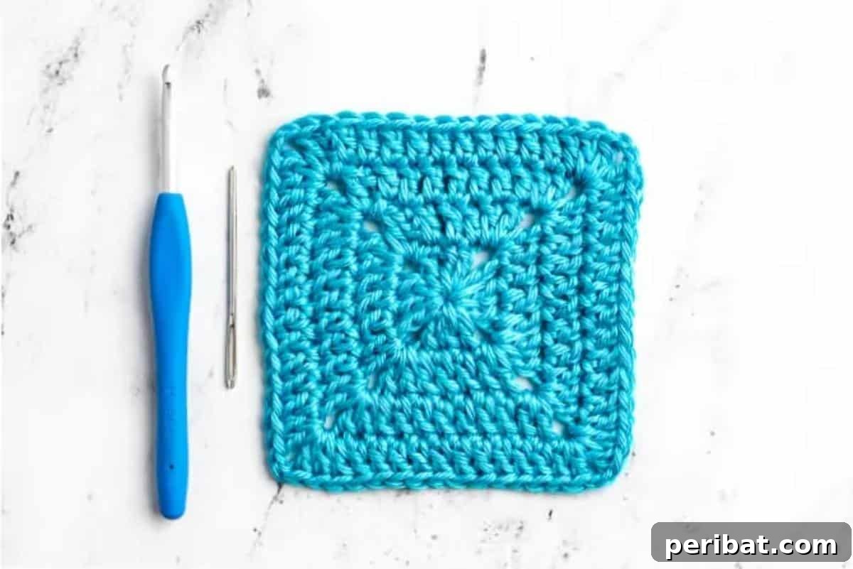 38 Creative Crochet Square Designs 3 A simple yet elegant solid granny square crochet pattern, ideal for beginners.