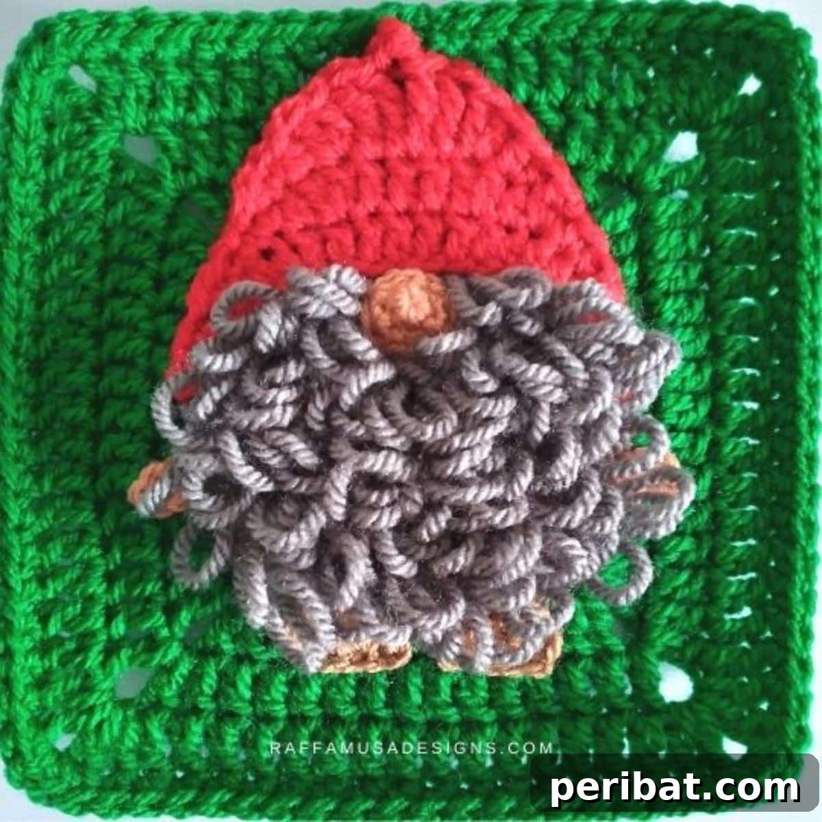 38 Creative Crochet Square Designs 28 A festive Christmas gnome granny square pattern, perfect for holiday decor.