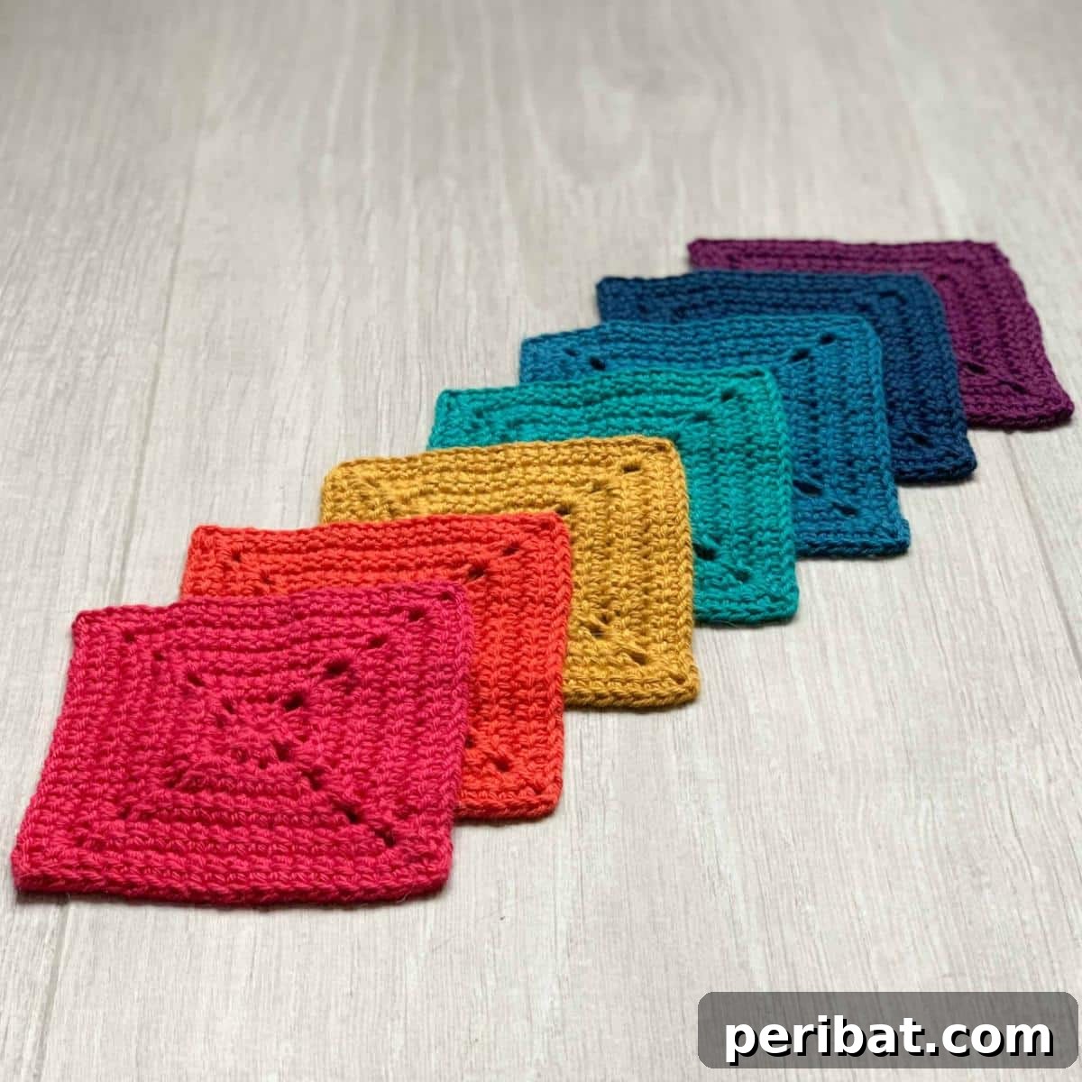 38 Creative Crochet Square Designs 31 A sweet Little Love, Linked Crochet Granny Square Pattern with heart motifs.