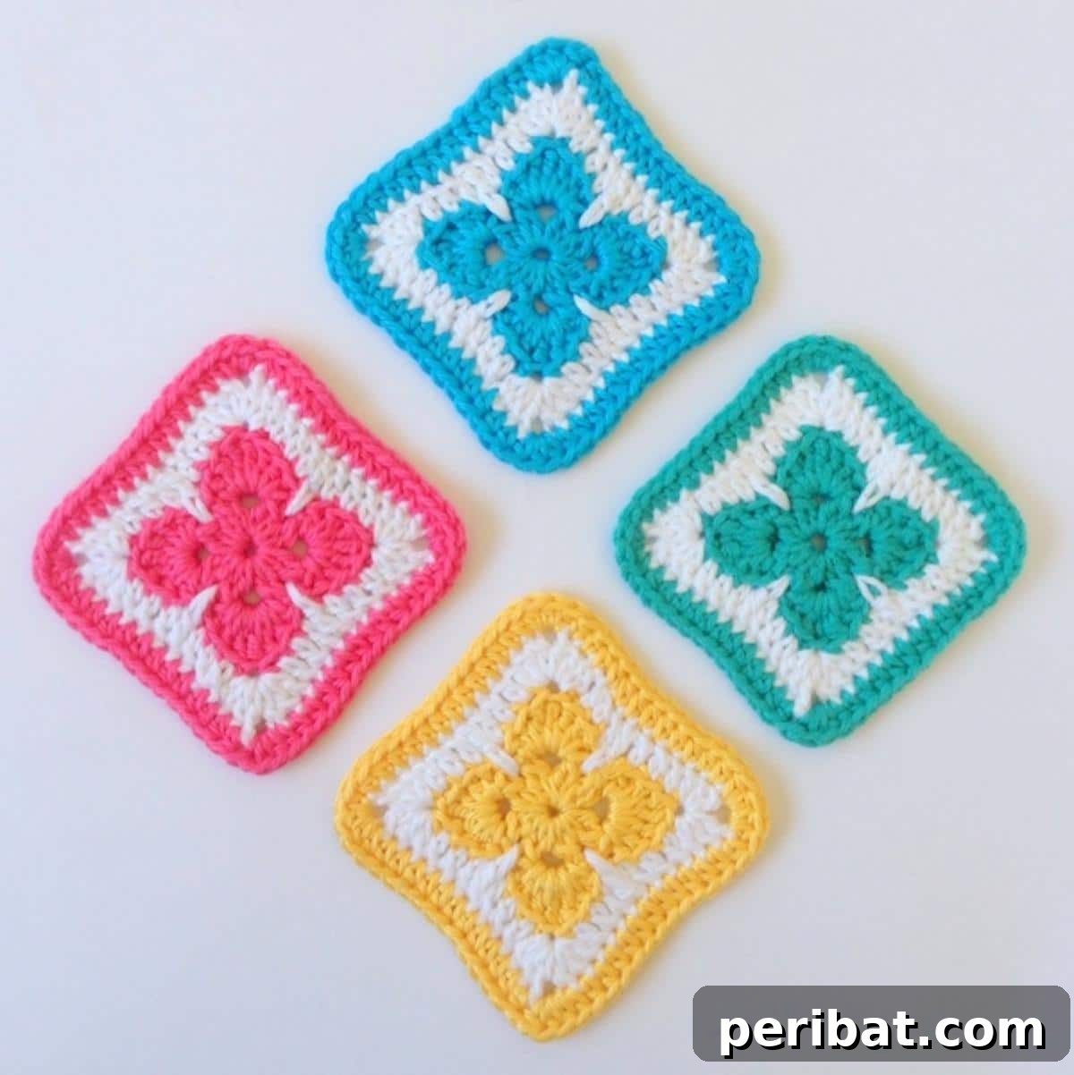 38 Creative Crochet Square Designs 33 A delicate Fleur Motif free crochet pattern, suitable for various projects.