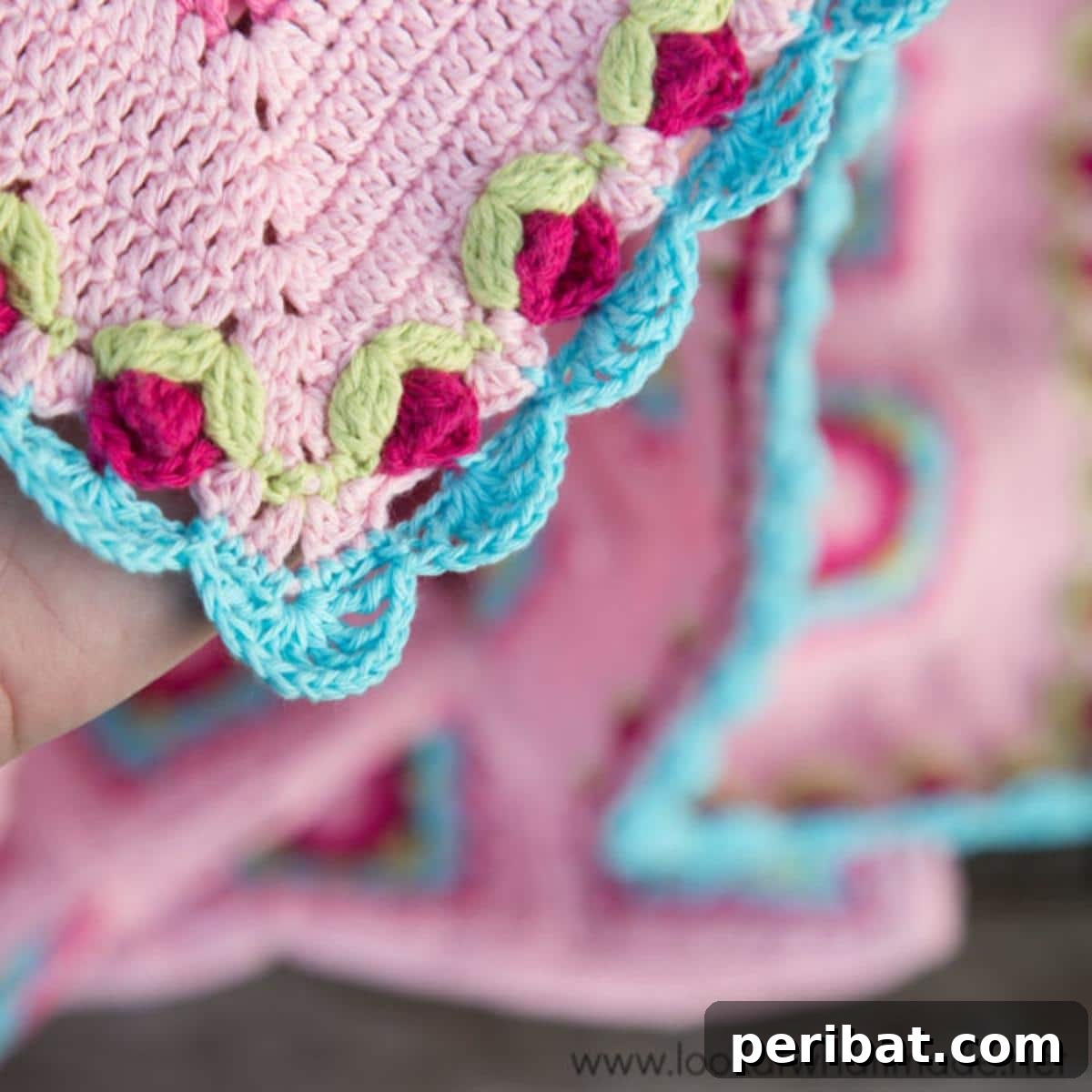 37 Stunning Crochet Edging Designs 19 Crochet Rose Border creating a graceful and romantic edge.