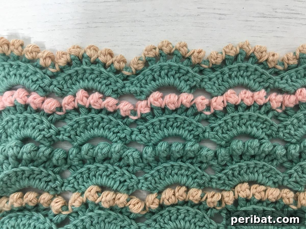 37 Stunning Crochet Edging Designs 24 Berry Stitch Crochet Edging, adding a textured, berry-like detail.
