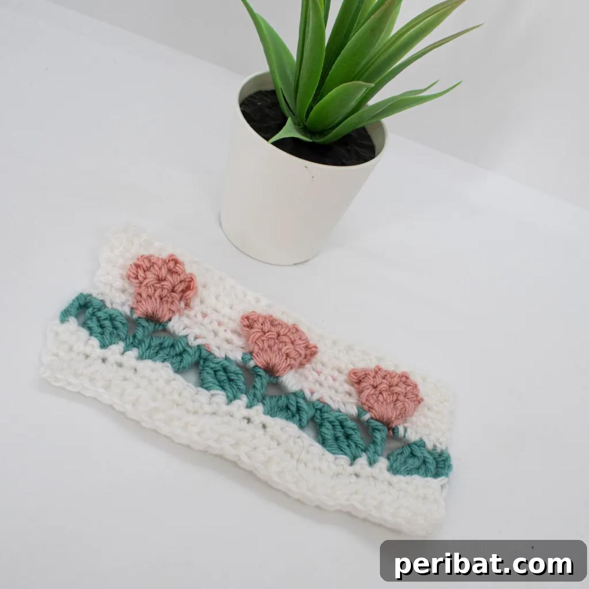 37 Stunning Crochet Edging Designs 9 Floral Afghan Border showcasing intricate flower designs.