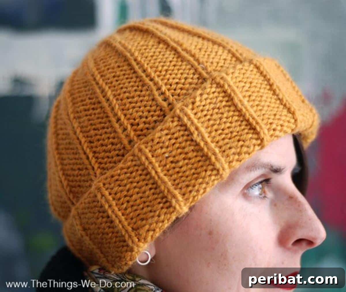 Cozy Knits: 40 Free Beanie Patterns and Tutorials 16 A simple and classic Basic Mustard Beanie, an ideal stash-busting project for beginner knitters, crafted from a single skein of vibrant mustard wool.