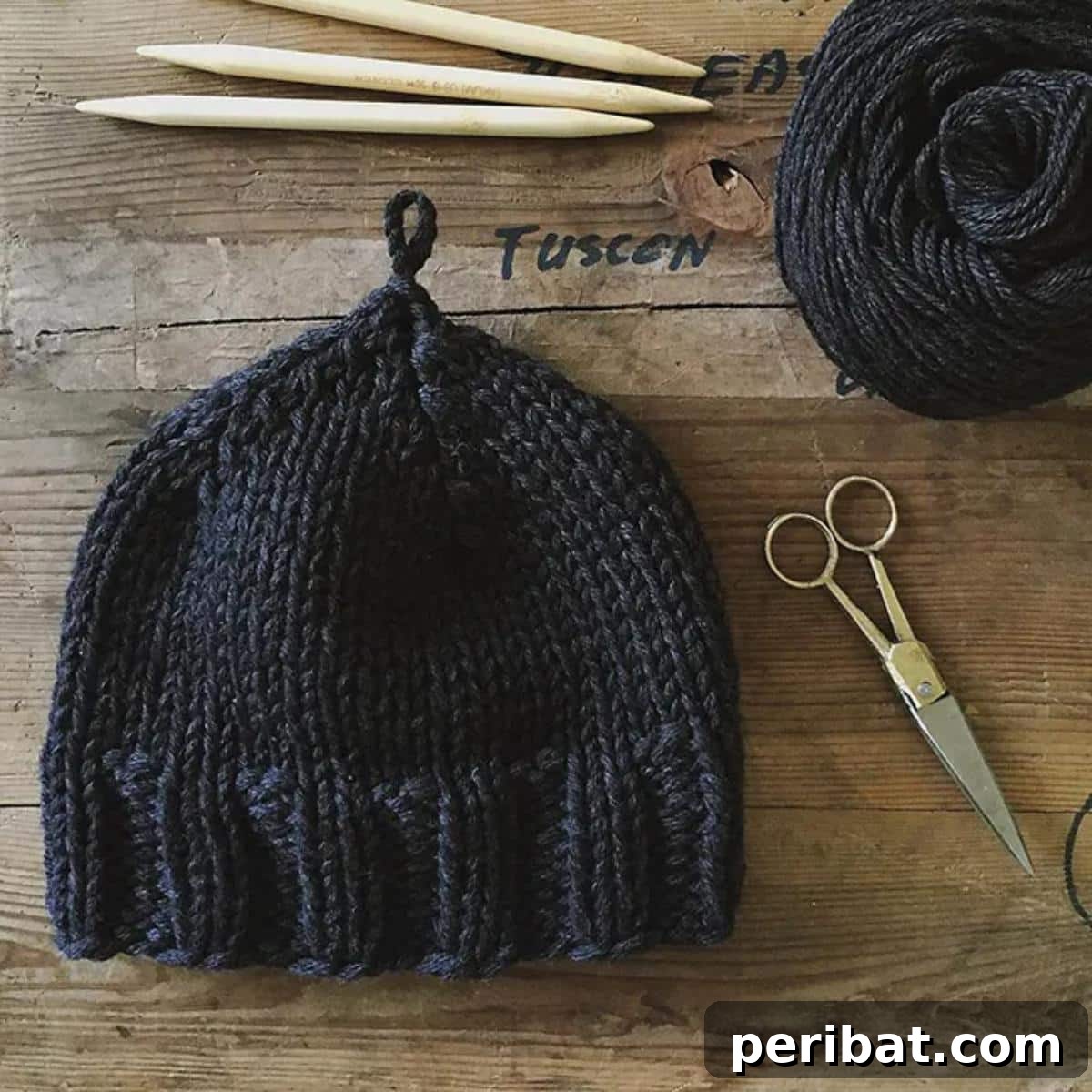 Cozy Knits: 40 Free Beanie Patterns and Tutorials 32 The simple and super warm Plait Hat, a versatile knitting pattern that requires approximately 190-200 yards of worsted-weight yarn held triple, allowing for personalized stitch customization.