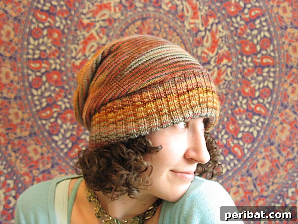 Cozy Knits: 40 Free Beanie Patterns and Tutorials 5 A comfortable and stylish Sockhead Hat, featuring a wide ribbed brim for warmth and a slouchy body for a relaxed, effortless look.