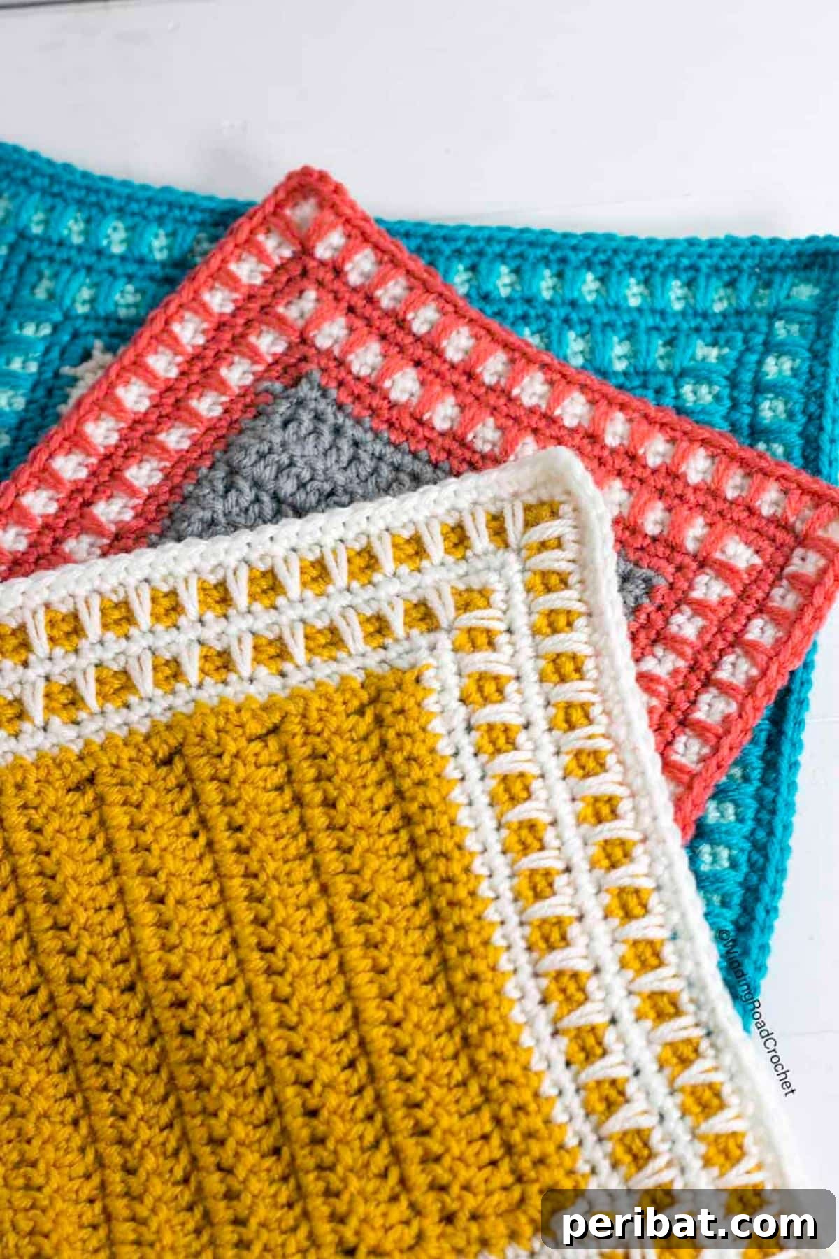 38 Creative Crochet Edging Ideas 20 Vibrant Spike Stitch Crochet Edging, adding texture and a fun pattern.