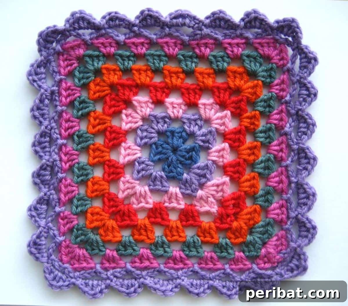 38 Creative Crochet Edging Ideas 27 Classic Granny Blanket Edging, adding a charming, retro, and homely feel.