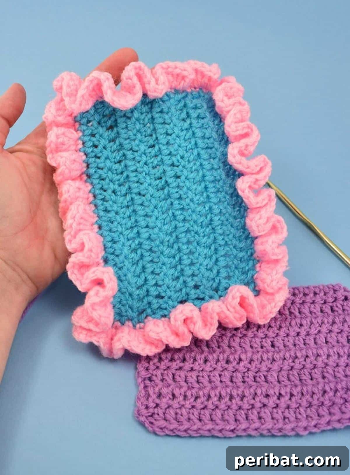 38 Creative Crochet Edging Ideas 28 Simple Easy Crochet Ruffle Edge, adding playful elegance and movement.
